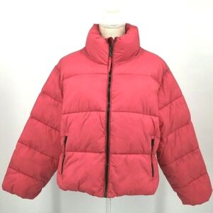 Old Navy Frost Free Puffer Jacket Coral Pink Water Resistant Womens NWT